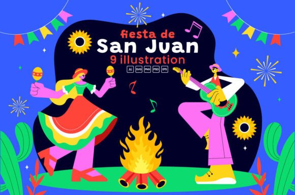 9 Fiesta De San Juan Illustration: Elevating Midsummer Celebrations with Professional Design
