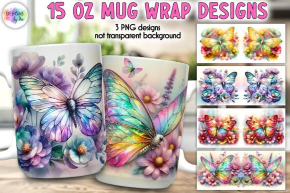 Butterfly Fantasy Mug Wrap, Floral Mug: Integrating Artistic Sublimation into Your Creative Workflow