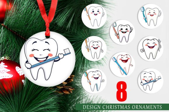 Charming Dentist Tooth Christmas Ornaments