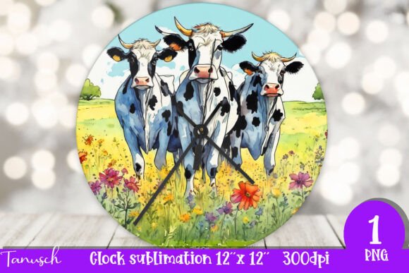 Choosing the Right Watercolor Cow Wall Clock PNG for Sublimation Projects
