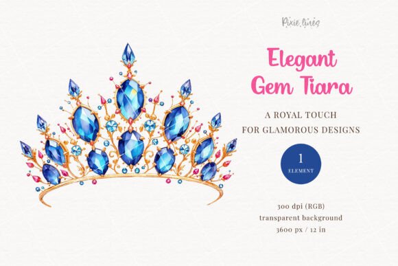 Elegant Blue, Pink and Gold Gem Tiara: A Practical Asset for Luxury Design