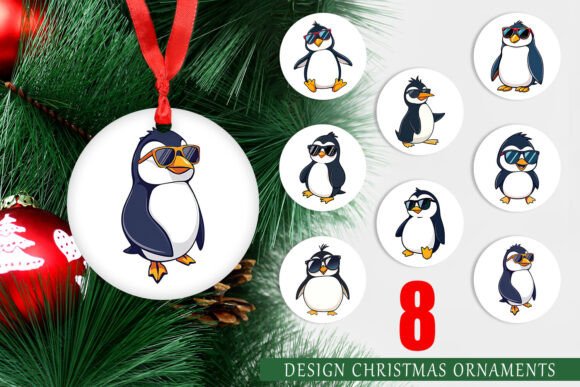 Evaluating the Ornament Penguin with Sunglasses Printable Design Set