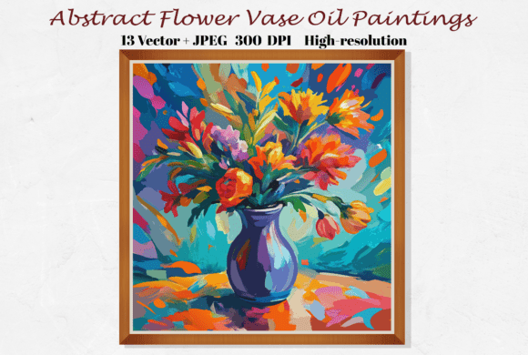 Exploring Abstract Flower Vase Oil Paintings for Modern Design