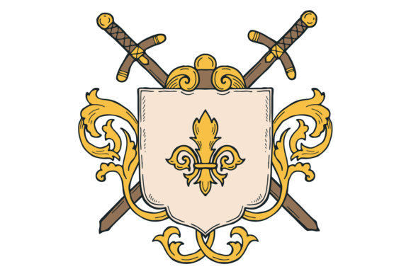 Knight Emblem: Vintage Ornate Style D
