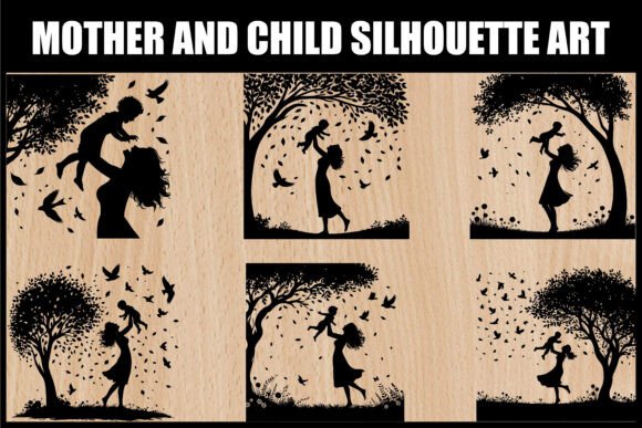 Mother & Child Silhouette Art Collection