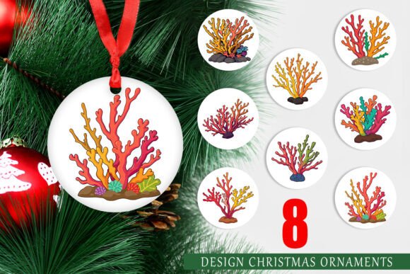 Ornament Coral Reef: Festive PNG Designs