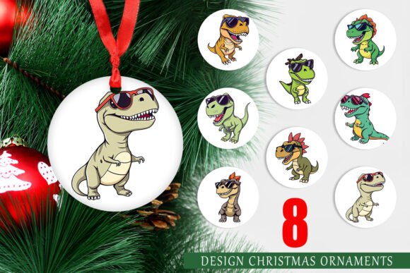 Ornament Dino with Sunglasses: Strategic Visual Assets for Holiday Branding