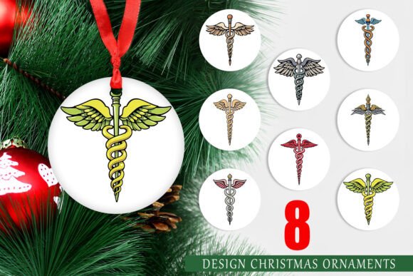 Ornament Medical Caduceus: Bridging Professional Identity and Holiday Tradition with High-Resolution Digital Design