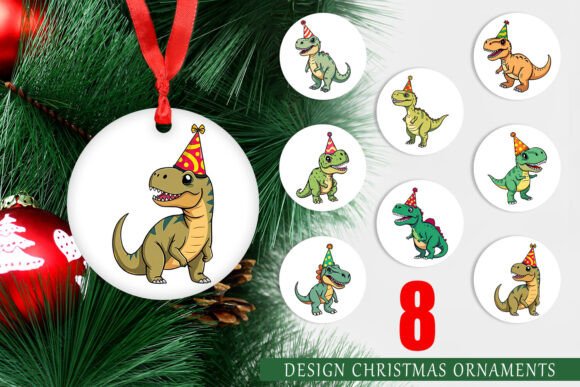 Ornament Party Hat Dino: Festive Printables