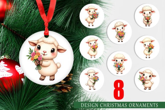 Ornament Sheep Spring Bouquet: Creative Uses for Printable Circular Designs