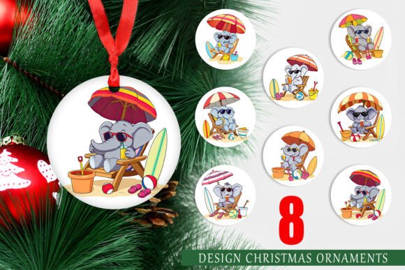 Ornament Summer Elephant: Elevating Holiday Decor with Whimsical Printable Designs