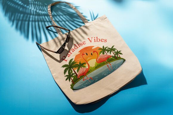 Paradise Vibes Tropical Flamingo Design