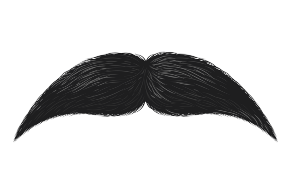 Realistic Moustache. Black Mustache Facial Hair Style: Integrating Vector Assets into Modern Design Workflows