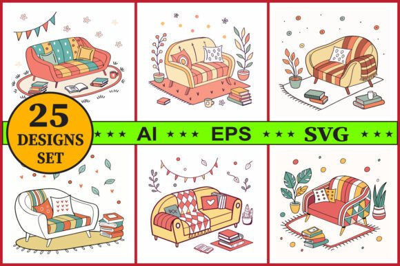 Transform Your Design Workflow with the Sofa Home Decorator Vector Set