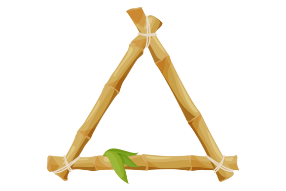Triangular Wooden Frame. Bamboo Branch D: A Versatile Design Element for Modern Creators