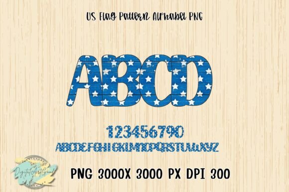 US Flag Pattern Alphabet PNG Set 1: Design Guide