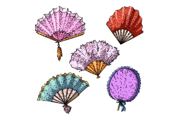 Vintage Fan Sketches for Modern Design