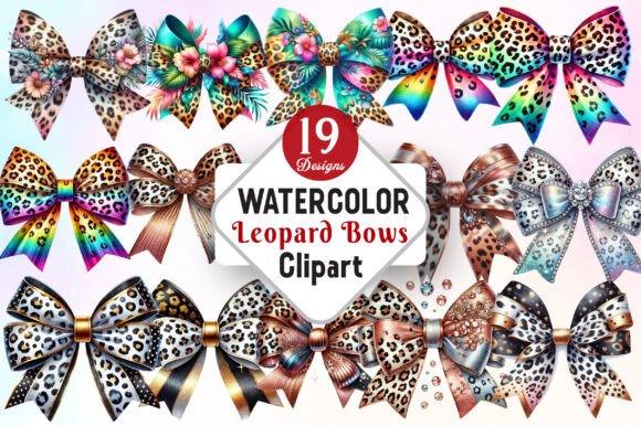 Watercolor Leopard Print Bows Clipart: Elevating Your Creative Projects